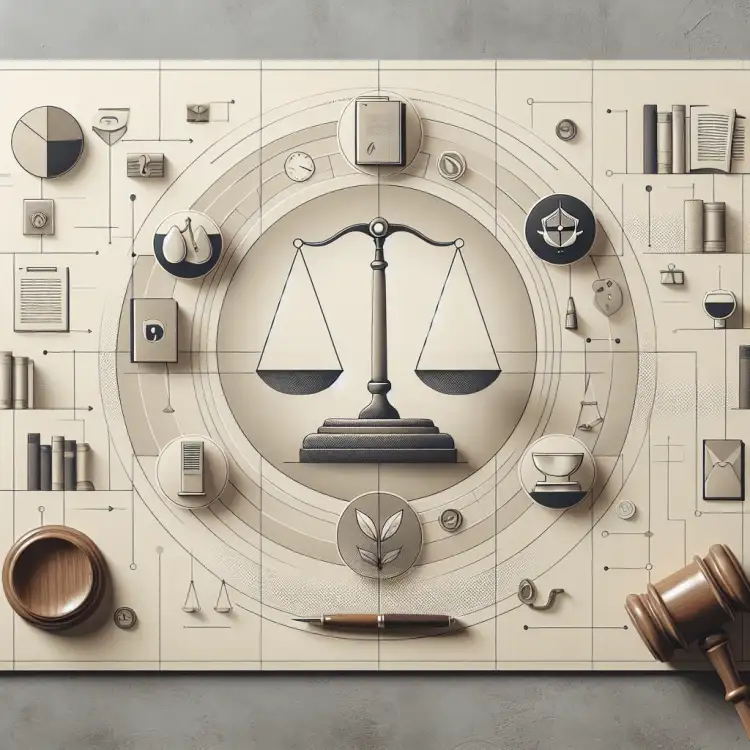 Zeichnung der Waage der Gerechtigkeit.