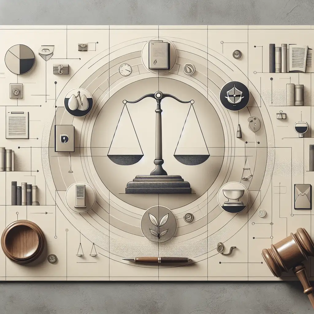 Zeichnung der Waage der Gerechtigkeit.