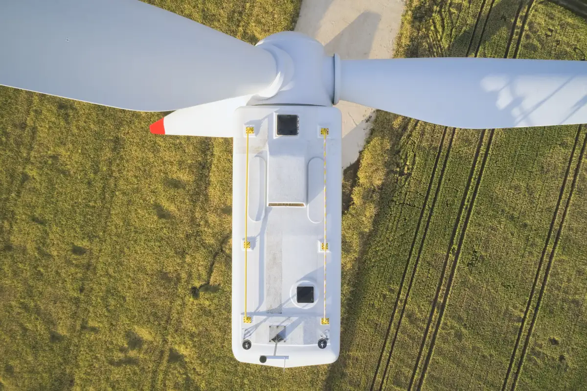 Windenergieanlage aus der Vogelperspektive